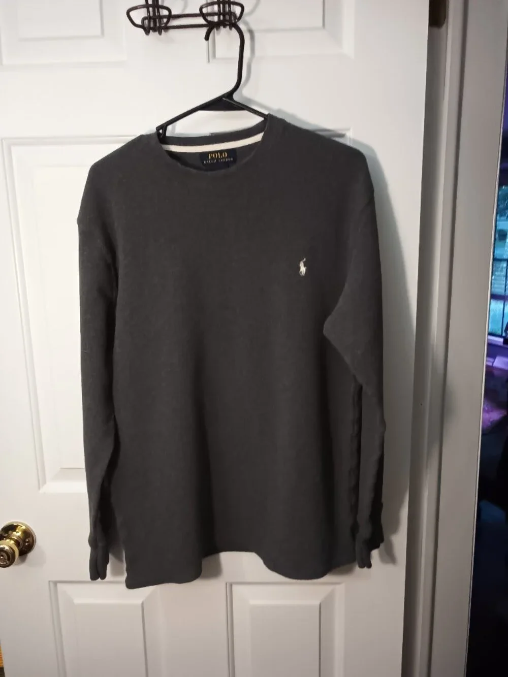 Polo by Ralph Lauren Dark Charcoal Crewneck Long-Sleeve Shirt